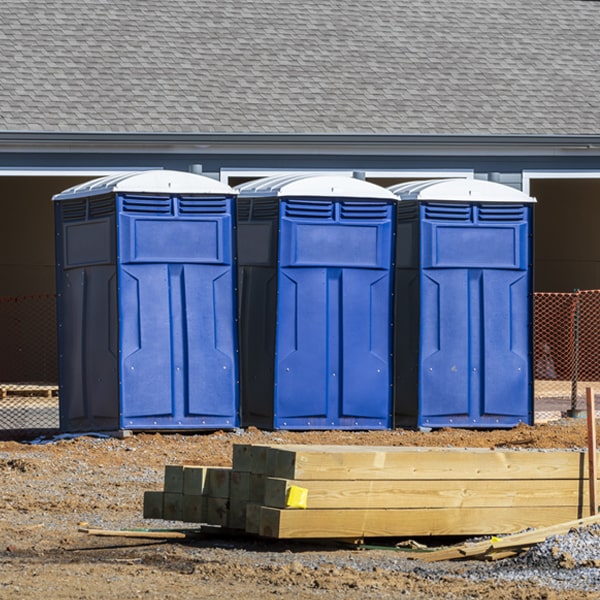 what is the expected delivery and pickup timeframe for the porta potties in Woodleaf North Carolina